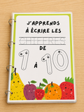 Livre d'écriture effaçable Montessori - J'apprends à écrire les chiffres de 1 à 10