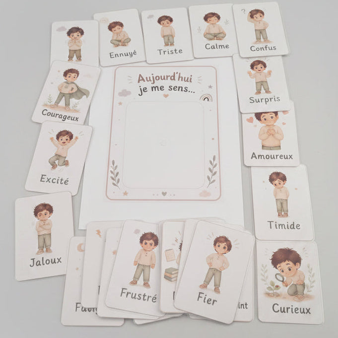 Kit éducatif d'éveil des émotions garçon - Méthode Montessori
