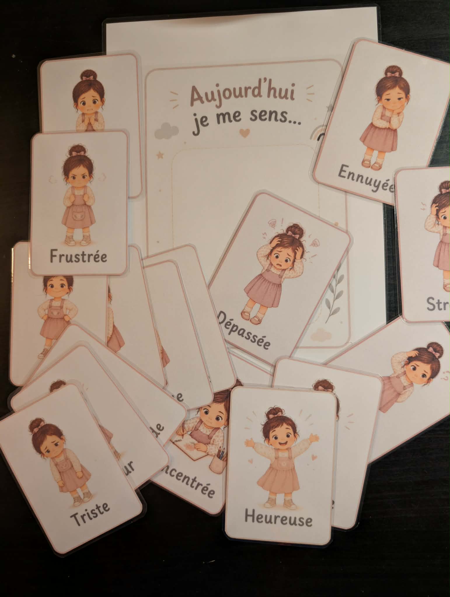Kit éducatif d'éveil des émotions fille - Méthode Montessori